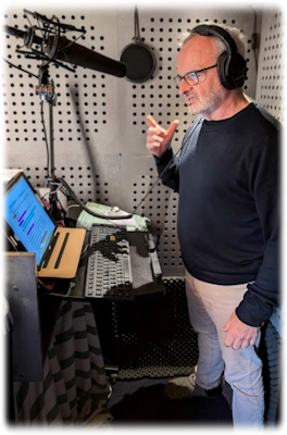 Jonathan recording the book